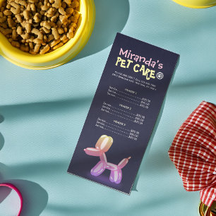 Pris lista över djuromsorga Sitta Grooming Beauty Reklamkort