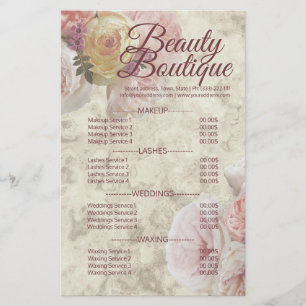 Pris lista över Eleganter i Beauty Boutique Cream Flygblad