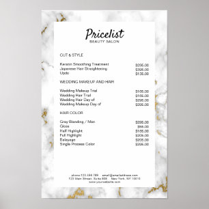 Pris lista över eleganter Poster
