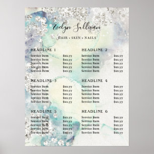 Pris lista över färgen silver glitter poster