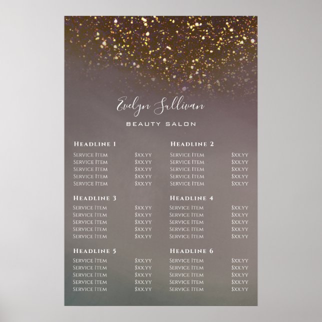 Pris lista över flytande Glitter Poster (Framsidan)