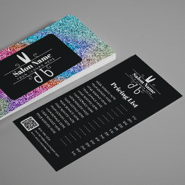 Pris lista över glitter HoloGraph Hairdresser Salo Reklamkort