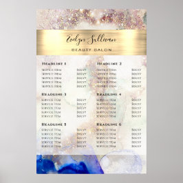 Pris lista över glitter-vattenfärg och guldgolv Po Poster