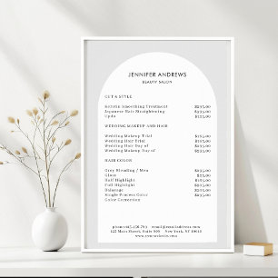 Pris lista över Grått Salon i modern Minimal Arch- Poster