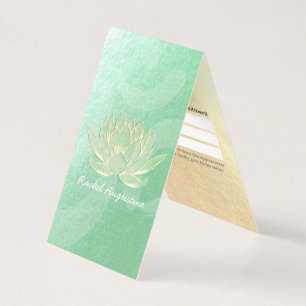 Pris lista över guld Lotus Yoga Meditation Instruc Visitkort