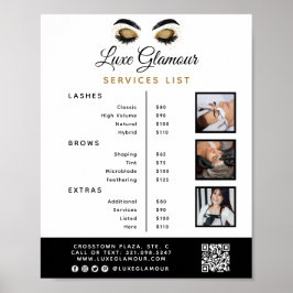 Pris lista över Guld Öga Lash Brow Beauty Pub Poster