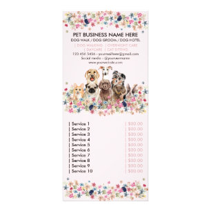 pris lista över hund barnvakt reklamkort