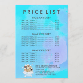 Pris lista över Hund Cat Spa i Teal Pet Groomer Si Meny