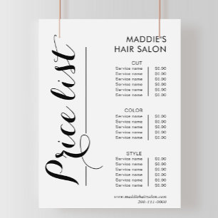 Pris lista över kalligrafi Hair Salon