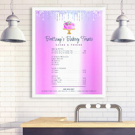 Pris lista över lila Cake Bakery Glitter-drivrutin Poster