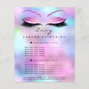 Pris lista över makeup Artist Beauty Lash Glitter Flygblad