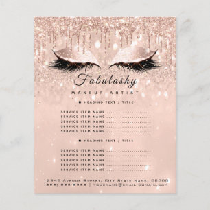 Pris lista över makeup Artist Salon Glitter Flyer