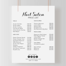 Pris lista över minimalistisk Nail-salon i kalligr