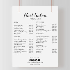 Pris lista över minimalistisk Nail-salon i kalligr