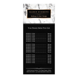 Pris lista över modern vit marble Beauty Salon Reklamkort