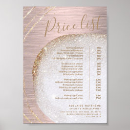 Pris lista över ro Glitter i Metall i Guld Poster