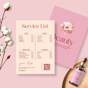 Pris lista över  Rosa Beauty Salon Service