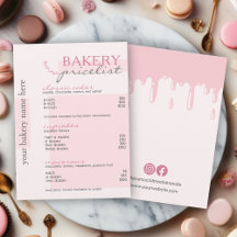 Pris lista över rosa-drivrutin, typografi-meny, ba