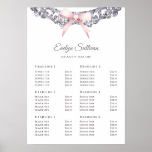 pris lista över rosor i silver glitter vid ram pos poster