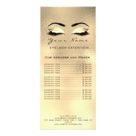 pris lista över strecktillägg Makeup Artist Reklamkort