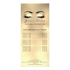 pris lista över strecktillägg Makeup Artist Reklamkort