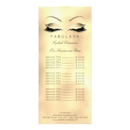 Pris lista över undantag för Guld Makeup Beauty Sa Reklamkort