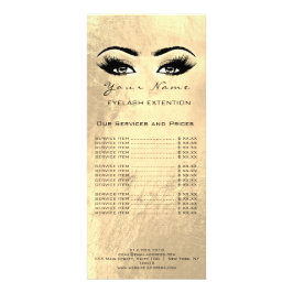 Pris lista - utfyllnadstillägg Makeup Artist Golde Reklamkort