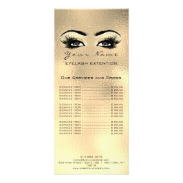 Pris lista, utökat utfyllnad av glasruta Makeup Gu Reklamkort