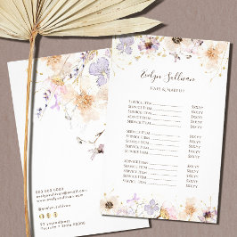 Pris listfluga för torkade vilda blommor flygblad