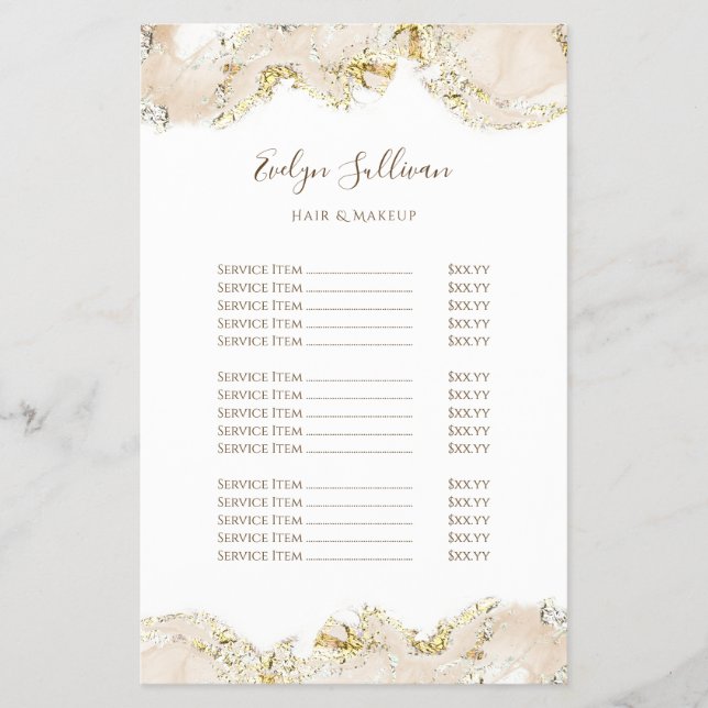 Pris listflygare för marschdesign i Beige Flygblad (Framsidan)