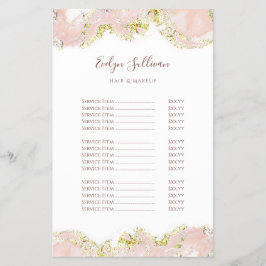 pris listflygare för rosa marbling-design flygblad