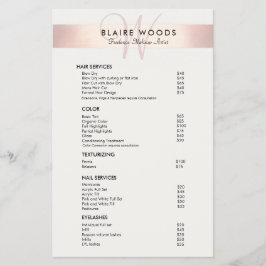 Pris listmeny i Modern Monogram Ro Guld Flygblad