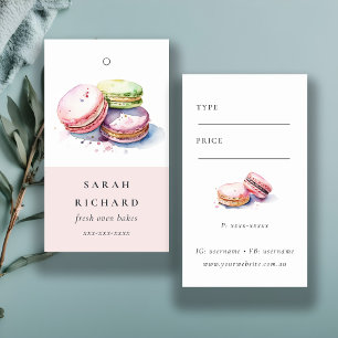 Pris Märkre för Fransk av vattenfärg, Macarons Bak Visitkort