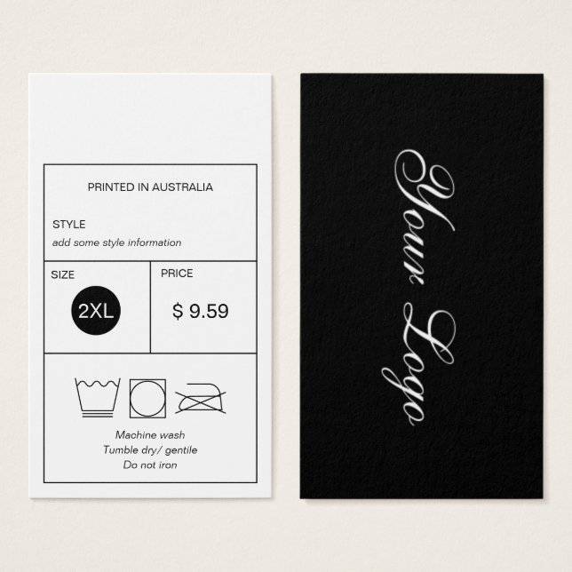 Pris Märkre för logotyp Clothing Visitkort (Framsida & baksida)