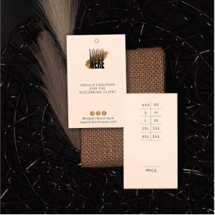 Pris märkre för modern Logotyp med Storlekt diagra Visitkort