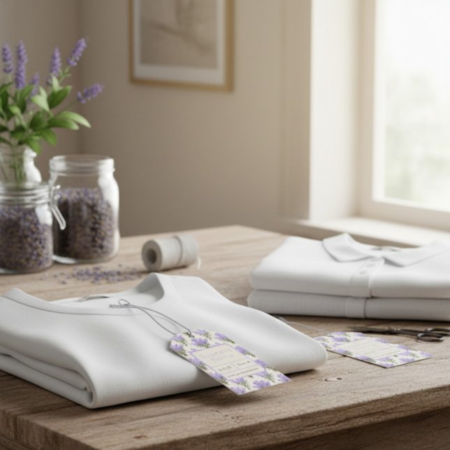 Pris Märkre med QR-kod för elegant Lavender-Thned Presentetikett (Skapare uppladdad)