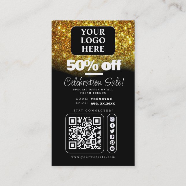 Pris Märkre/säljpromeringskort för Social Media-pr Visitkort (Framsida)