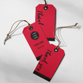 Pris Märkre Snyggt Red & Black Small Business Presentetikett