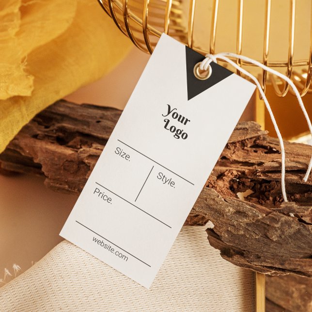 Pris Märkre - Tack, svart&vit Visitkort (Clothing Price Tag Business Thank You Black&White)