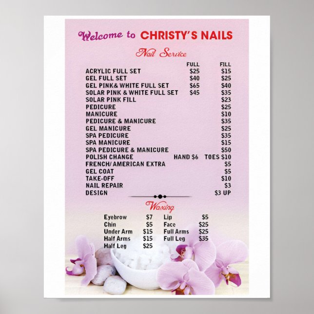 Pris Nail Salon Poster (Framsidan)