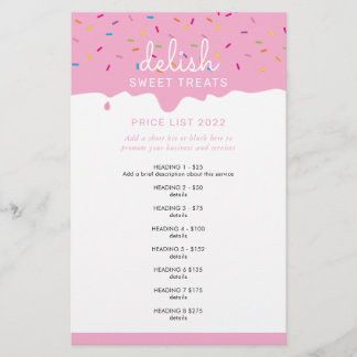 PRIS SERVICE LIST rosa frosting drip sprinkles Flygblad