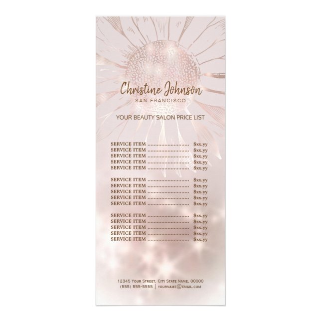 pris solroslista reklamkort (Framsidan)