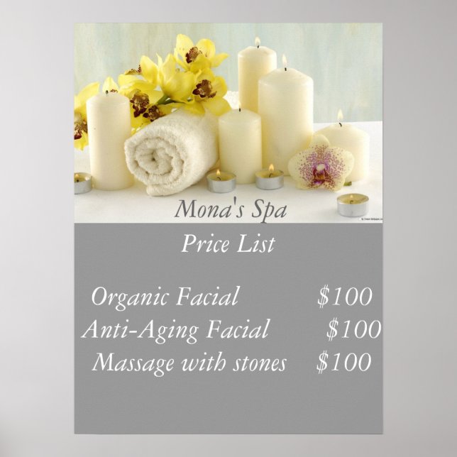 Pris spa-lista poster (Framsidan)
