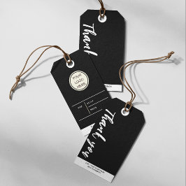 Pris Tack för Logotyp för svartvit anpassningsbar Presentetikett