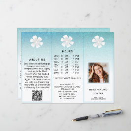 PRIS TEM 2Photo QR Trifold Brochure Abstrakt Meny