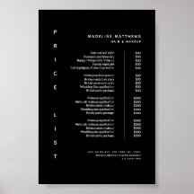 Pris tjänst för modern minimalistisk svartlista