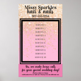 pris visning för tjänsten för salonger i anpassnin poster