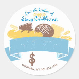 Prisa förpackningar för hemmabröd av vetebakverk runt klistermärke