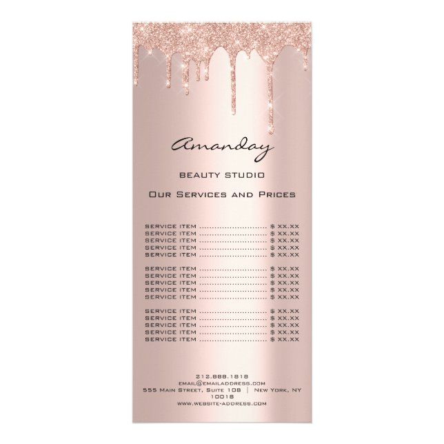 Prisa Hair Makeup Lash Nagel SPA Ro-drivrutiner Reklamkort (Baksidan)