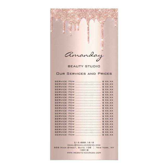 Prisa Hair Makeup Lash Nagel SPA Ro-drivrutiner Reklamkort (Baksidan)